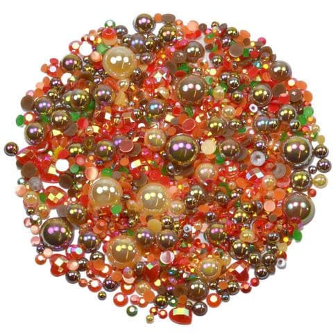 'AUTUMN HUES' Theme Rhinestone and Pearl Embellishment Pack