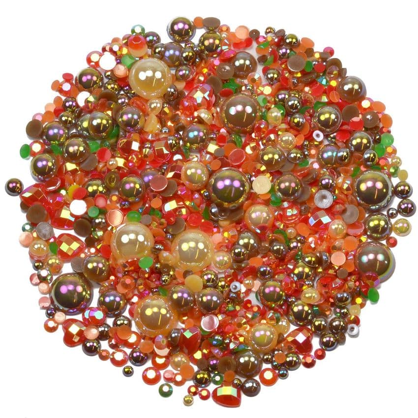'AUTUMN HUES' Theme Rhinestone and Pearl Embellishment Pack