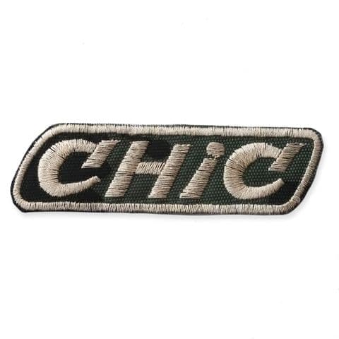'CHIC' BADGE MOTIF IRON ON EMBROIDERED PATCH APPLIQUE
