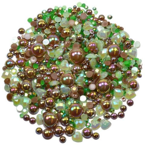 'MINT CHOCO' Theme Rhinestone and Pearl Embellishment Pack