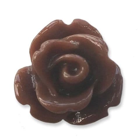 10mm Chocolate Brown Resin Rose Buds
