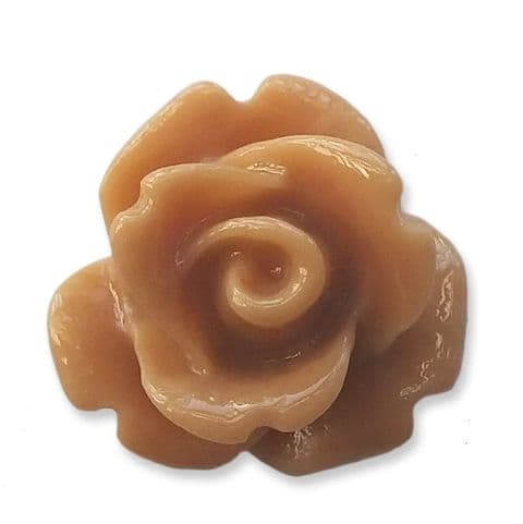 10mm Coffee Brown Resin Rose Buds