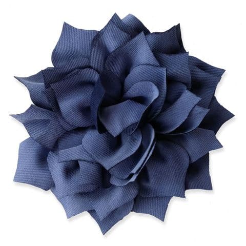 12cm Dahlia NAVY BLUE Fabric Flower Applique
