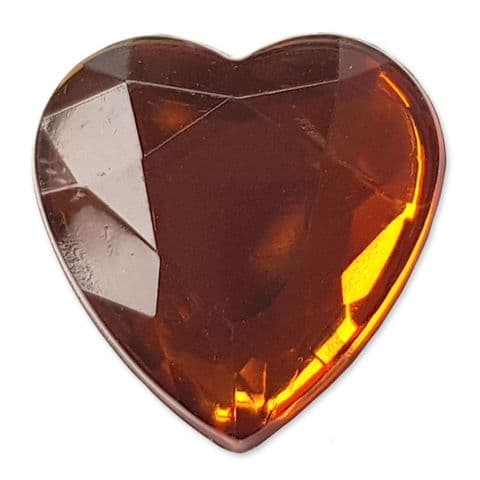 13mm TOPAZ Heart Flatback Acrylic Embellishment Gems
