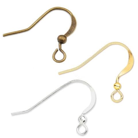 16mm Flat Ball Fish Hook Earring/Earwire