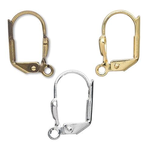 17x12mm Brass Lever Back Earring Wires