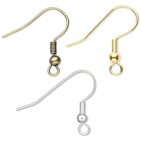 18mm Coil and Ball Spring Fish Hook Earring/Earwire