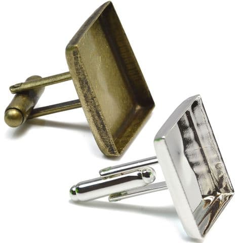 20mm Square Cameo Setting Cufflink Bases