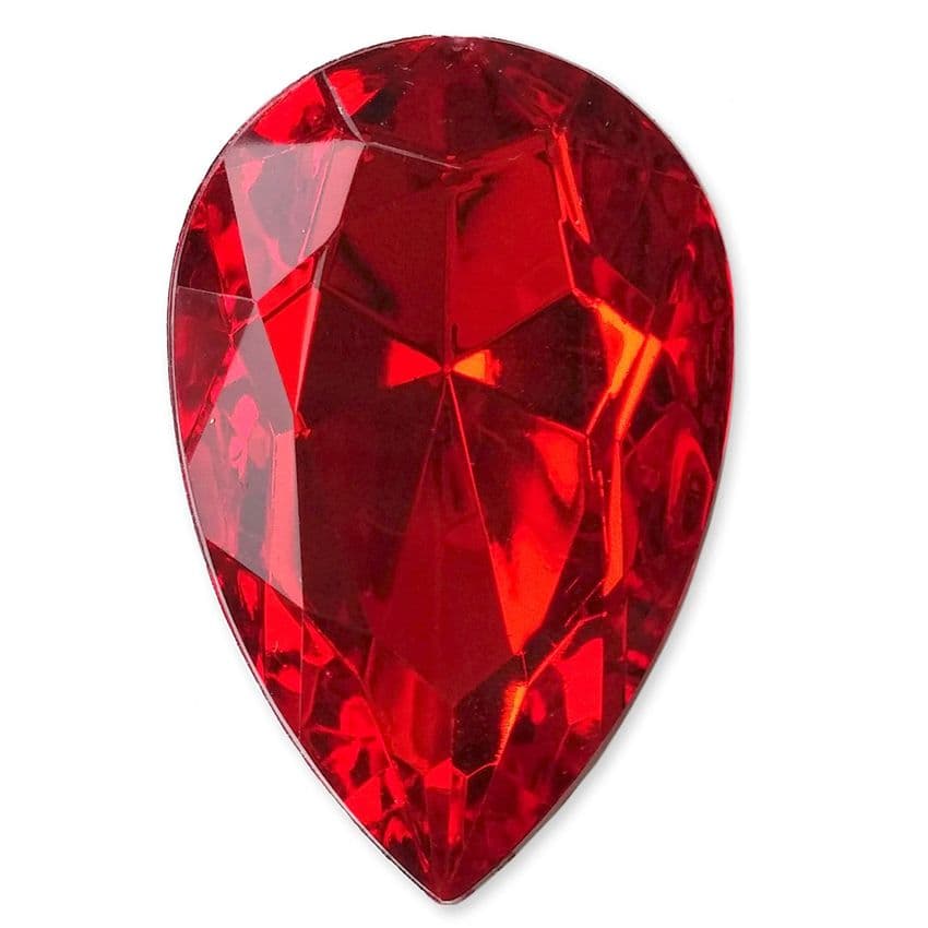 20mm x 30mm RED 5pcs Teardrop Shape Acrylic Embellishment Gems
