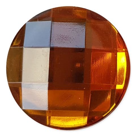 25mm TOPAZ 5pcs Round Shape Flatback Acrylic Gem Jewels