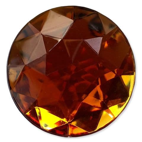 30mm TOPAZ 5pcs Round Shape Flatback Acrylic Gem Jewels