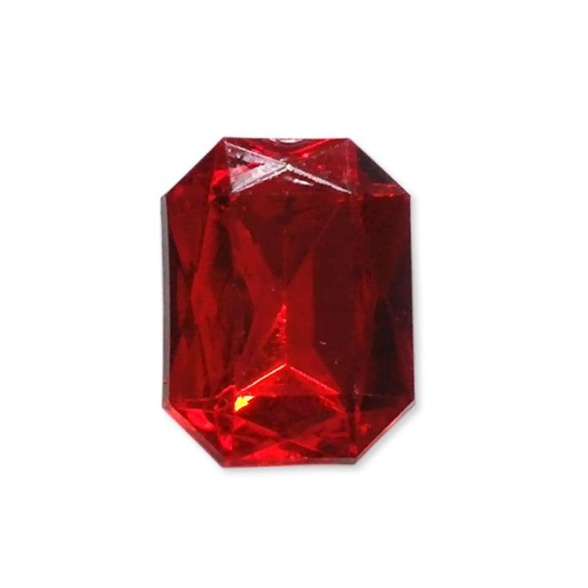 6mm x 8mm RED Emerald Shape Acrylic Gem Embellishments
