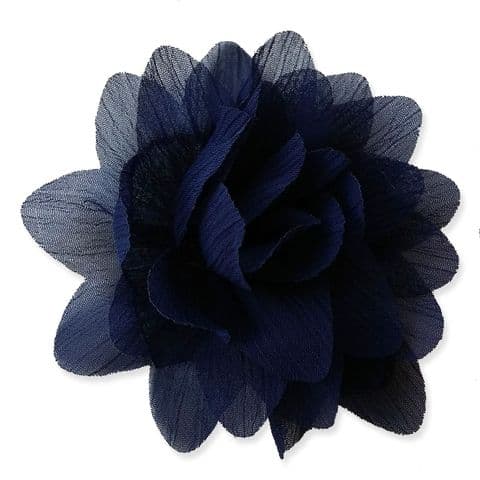 7cm Lily NAVY BLUE Fabric Flower Applique