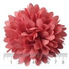 8cm Chrysanthemum DARK CORAL Fabric Flower Applique