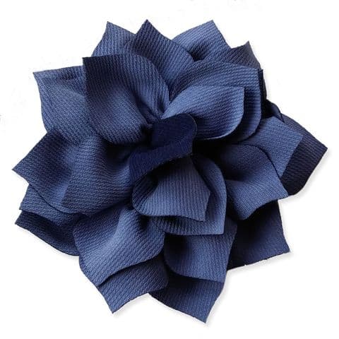 8cm Dahlia NAVY BLUE Fabric Flower Applique
