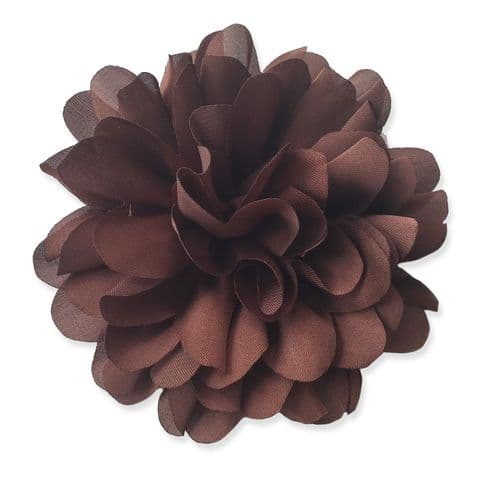 9cm Silky Bloom CHOCOLATE BROWN Fabric Flower Applique