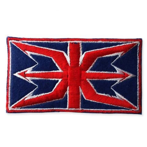 ALTERED UNION JACK MOTIF IRON ON EMBROIDERED PATCH APPLIQUE