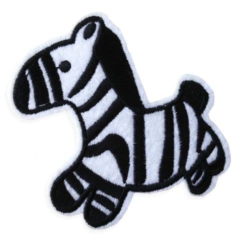 BABY ZEBRA MOTIF IRON ON EMBROIDERED PATCH APPLIQUE