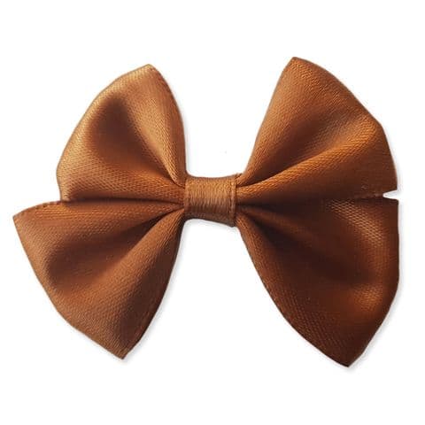 BROWN 55mm Bowknot Ribbon Satin Bows (Pack of 10)