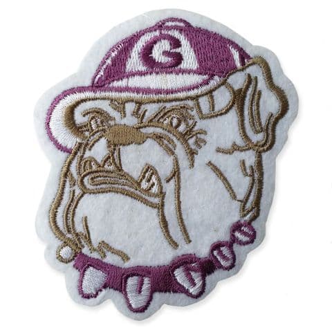 BULLDOG MOTIF IRON ON EMBROIDERED PATCH APPLIQUE