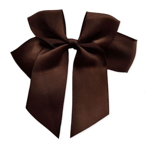 CHOCOLATE BROWN 90mm Large Ribbon Bows (Pack of 6)