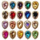 CLEAR 17mm x 25mm Glass Emerald Shape Sew on Gem Embellishment