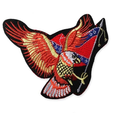 EAGLE FLAG MOTIF IRON ON EMBROIDERED PATCH APPLIQUE