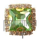 GREEN 17mm Glass Emerald Shape Sew on Gem Embellishment
