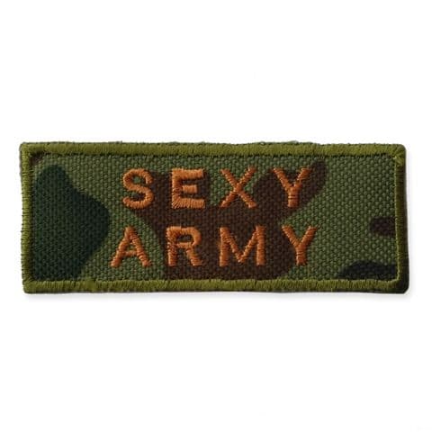 GREEN SEXY ARMY MOTIF IRON ON EMBROIDERED PATCH APPLIQUE