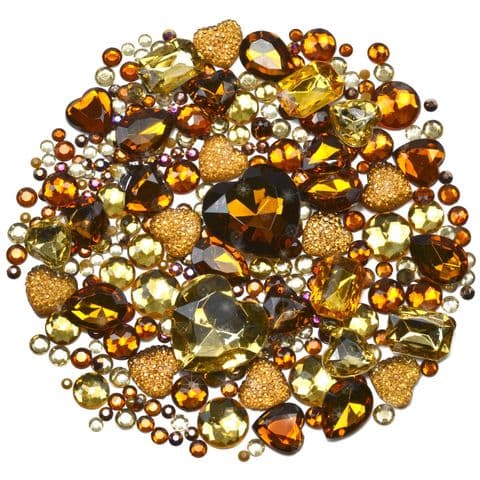 Mixed Pack of BROWN Gems and Diamante Embellishments