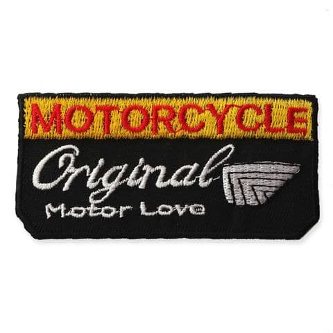 MOTORCYCLE BADGE MOTIF IRON ON EMBROIDERED PATCH APPLIQUE