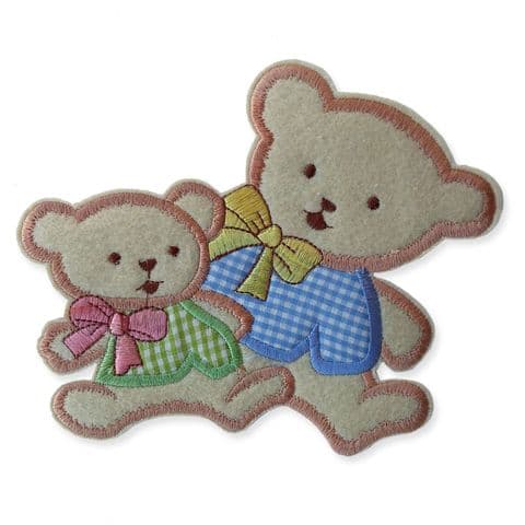 MUMMY & BABY MOTIF IRON ON EMBROIDERED PATCH APPLIQUE