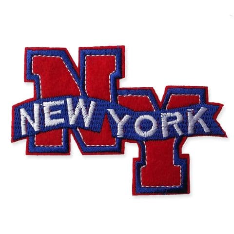 NEW YORK MOTIF IRON ON EMBROIDERED PATCH APPLIQUE