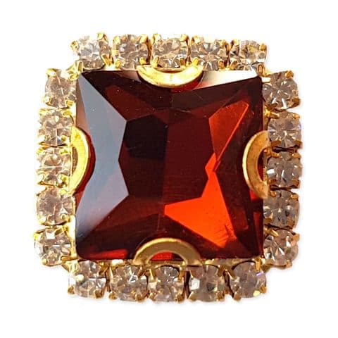 TOPAZ 17mm Glass Emerald Shape Sew on Gem Embellishment