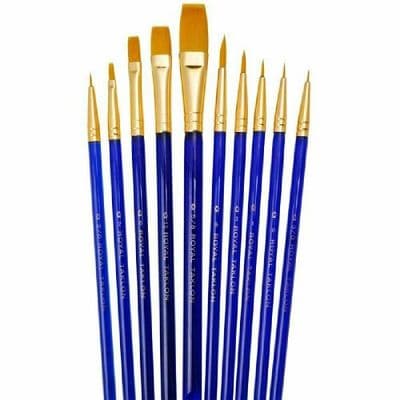 10 Piece Model Makers Paint Brush Set For Scale Models - Flat, Medium & Ultra Fine