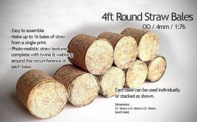 AX004-OO Straw Bales Round type OO/4mm/1:76