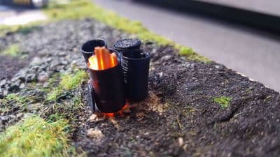 AX026-OO Barrel Fire/Incinerator With Flickering LED Illumination OO/4mm/1:76