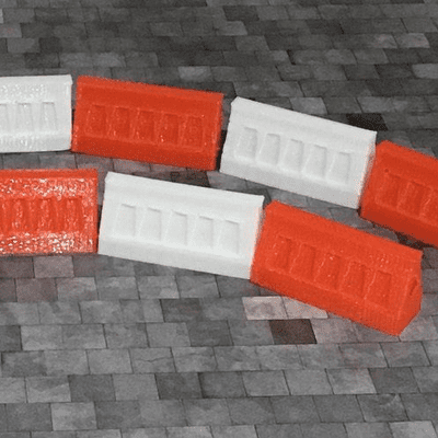 AX027-O Heavy Duty Roadworks Barriers (Pack of 10) O/7mm/1:43