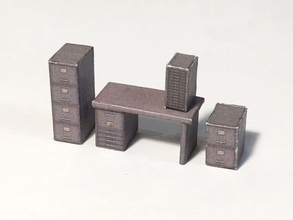 AX040-OO Vintage Office Furniture (Filing Cabinets & Desks) OO/4mm/1:76
