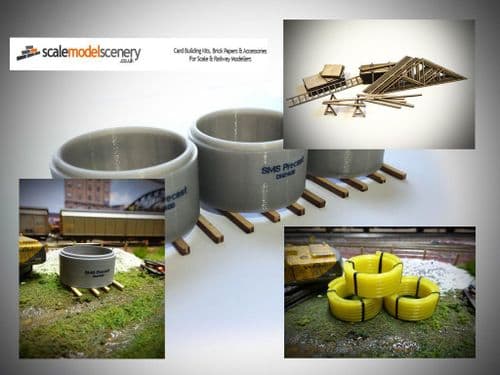 OO Gauge Concrete Trunking Straights - Unpainted - Pack Of 10 By BULKSCENE