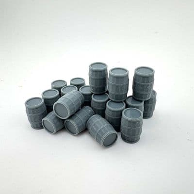 AX073-OO 3D Printed Large Wooden Barrels (Pack of 20) OO/4mm/1:76