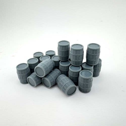 AX073-OO 3D Printed Large Wooden Barrels (Pack of 20) OO/4mm/1:76
