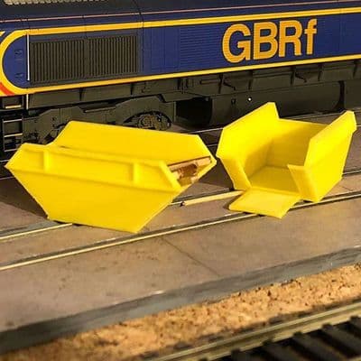 AX074-N 3D Printed Yellow Large Skips (Pack of 2) N/2mm/1:148