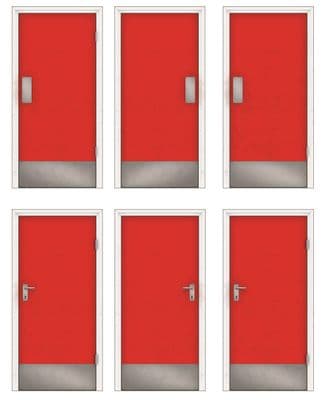 AX107-OO Interior Office / Workshop Doors - Red (9 Pairs) OO/4mm/1:76