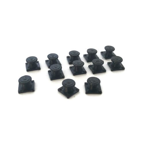 AX112-OO 3D Printed Large Harbourside Mooring Bollards For Ships Etc (Pack of 12) OO/4mm/1:76