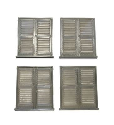 AX121-OO 3D Printed Double Louvre Doors (Pack of 4) OO/4mm/1:76