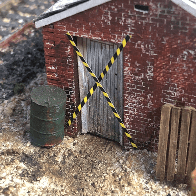 AX171-OO Black & Yellow Self-Adhesive Warning Tape (Pack of 60) OO/4mm/1:76