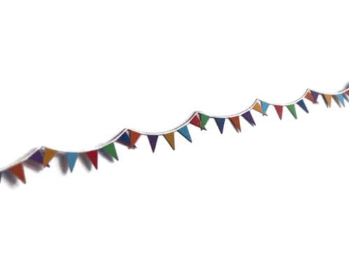 AX182-OO Triangular Multi-Coloured Bunting - Festooned (Pack of 6) - OO/4mm/1:76