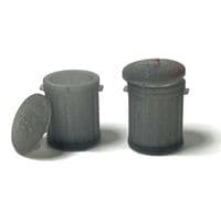 AX334-OO Galvanised Steel Domestic Dustbins With Lids (Pack of 4) OO/4mm/1:76
