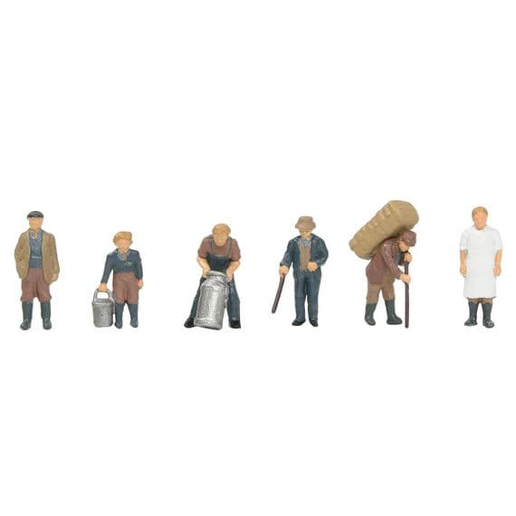 Bachmann 36-414 1940's/50's Livestock Farming Figures (Pack of 6) - HO/OO